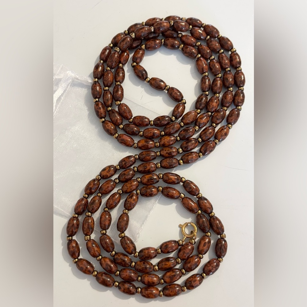 3 for $20 Eclectic 29" Earth Tone Beaded Necklace - Boho Long Strand euc